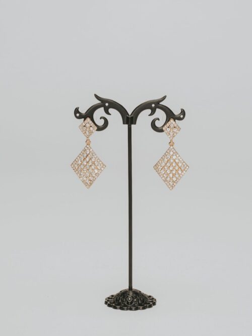 Pendientes dorados rombo