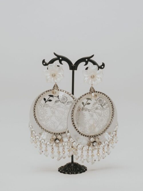 Pendientes maxi blancos nacarados