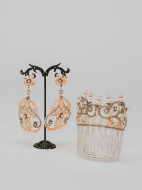 Conjunto nácar anaranjada