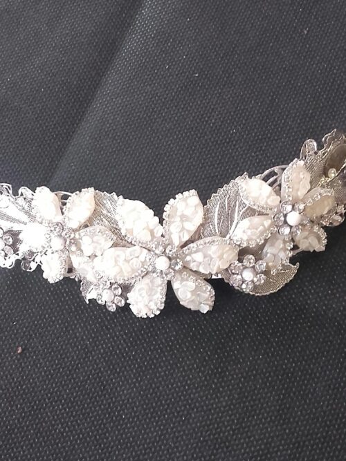 Cinturón novia plata