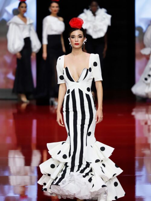 Vestido flamenca lunares y rayas
