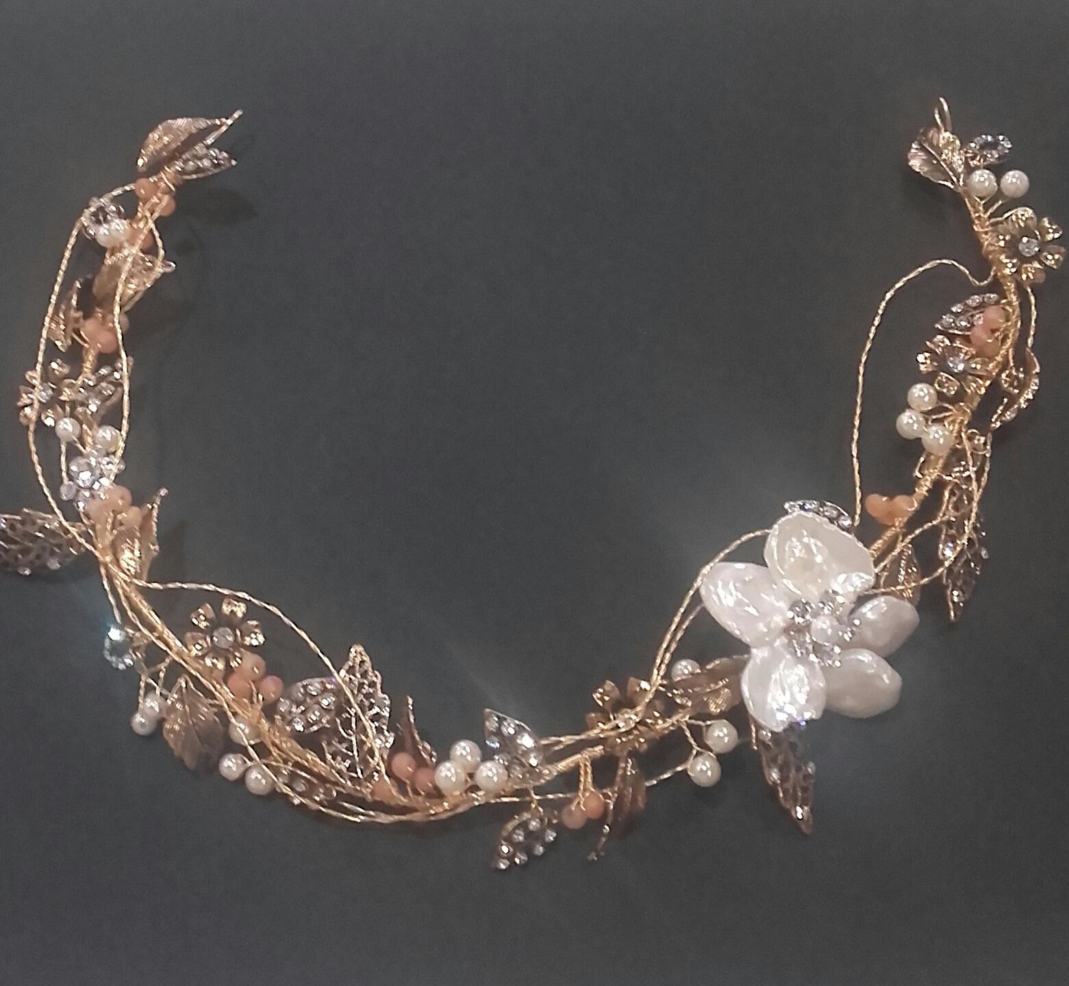 Aplique novia nácar y bronce