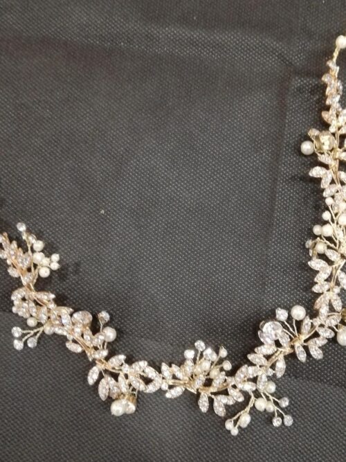 Tocado abierto de cristal dorado