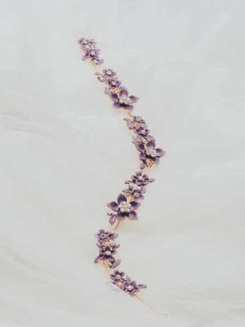 Adorno novia cerámica morado