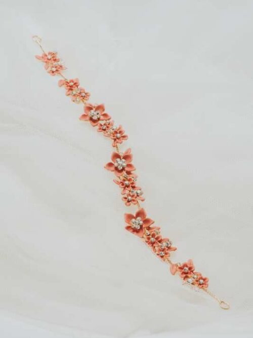 Tocado novia cerámica nude