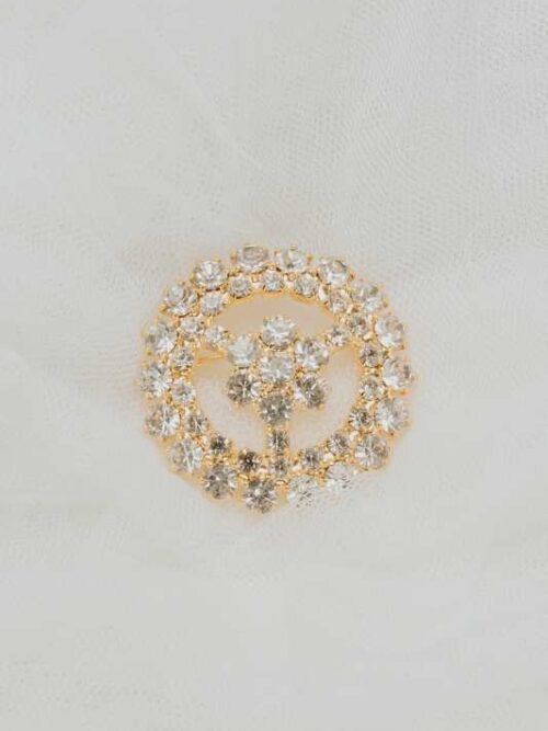 Broche redondo zirconitas