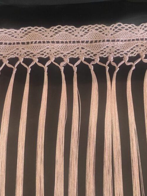 Tira flecos nude largo