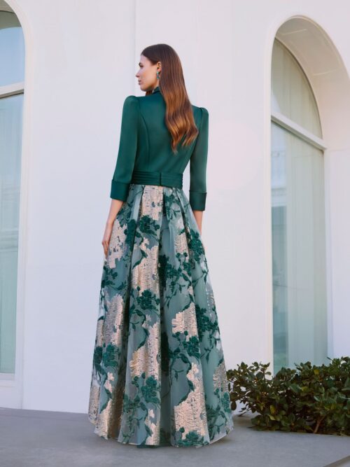 Vestido camisero de raso con falda de vuelo