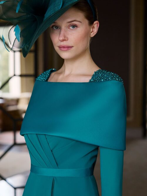 Vestido midi de gasa con lazo