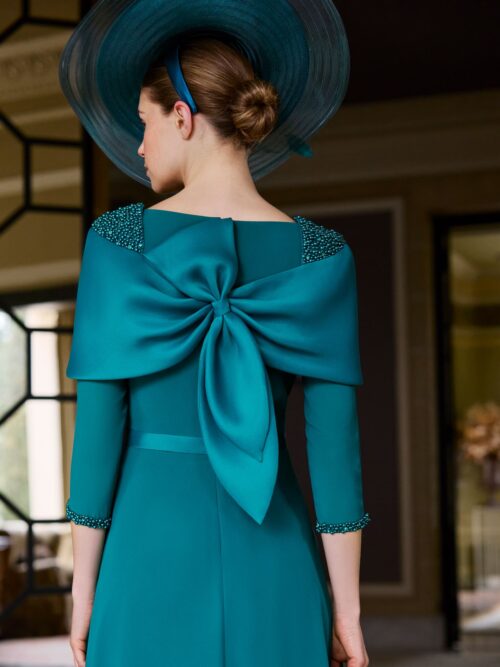 Vestido midi de gasa con lazo